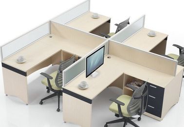 Коммерчески разделы офисной мебели для 4 людей/деревянной межкабинной перегородки офиса столов компьютера