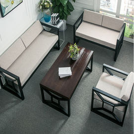 Прочная софа офисной мебели ткани с ногами нержавеющей стали для зоны отдыха
