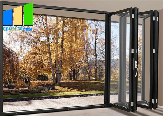 Алюминиевая Windproof складывая стеклянная дверь для квартиры с двойным застекленным стеклом