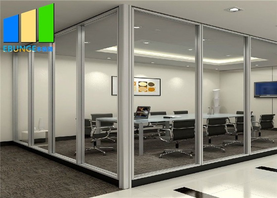 Стена перегородки внутренней рамки рассекателя комнаты алюминиевой одиночная стеклянная для конференц-зала офиса