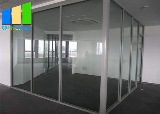 Система стеклянного раздела EBUNGE огнеупорная закаленная для украшения офиса и гостиницы