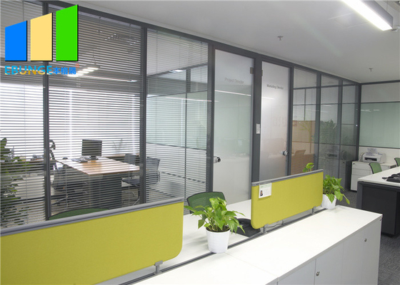Рассекатель стены офиса высоты стеклянного раздела алюминиевой рамки звукоизоляционный полный