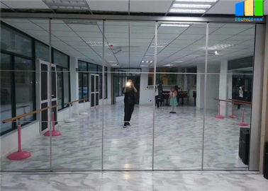 Стена раздела поверхностной звукоизоляционной передвижной панели зеркала складывая для комнаты танца спортзала