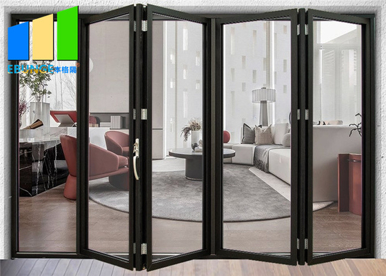 Алюминиевая Windproof складывая стеклянная дверь для квартиры с двойным застекленным стеклом