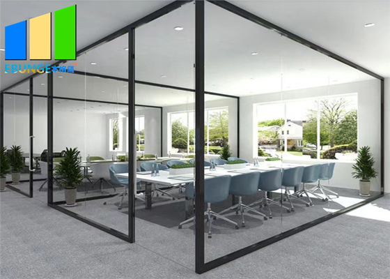 Стена раздела полно- рамки разделения офиса взгляда алюминиевой стеклянная фиксированная для конференц-зала